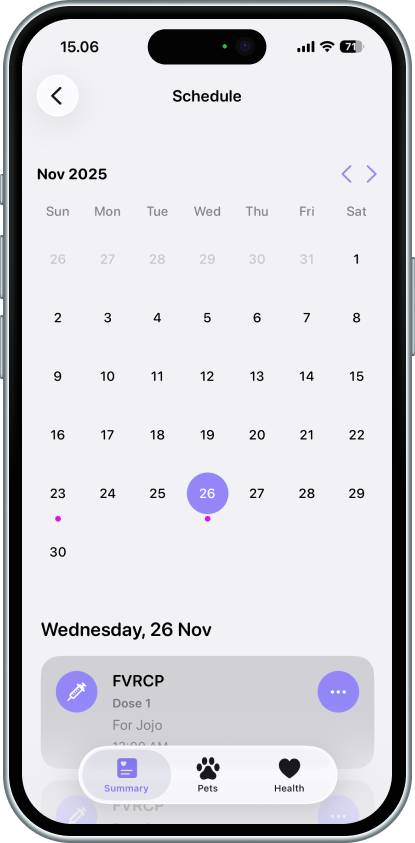 Schedule Screenshot